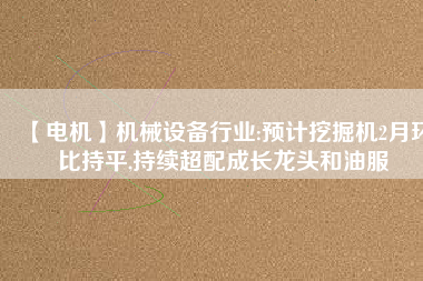 【電機】機械設備行業:預計挖掘機2月環比持平,持續超配成長龍頭和油服 - TECO東元電機 | 變頻器·伺服電機·減速機·電機解決方案