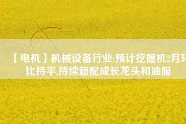 【電機】機械設備行業:預計挖掘機2月環比持平,持續超配成長龍頭和油服 - TECO東元電機 | 變頻器·伺服電機·減速機·電機解決方案