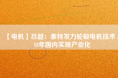 【電機】呂超:泰特發力輪轂電機技術 2018年國內實現產業化 - TECO東元電機 | 變頻器·伺服電機·減速機·電機解決方案