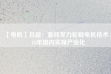 【電機】呂超:泰特發力輪轂電機技術 2018年國內實現產業化 - TECO東元電機 | 變頻器·伺服電機·減速機·電機解決方案