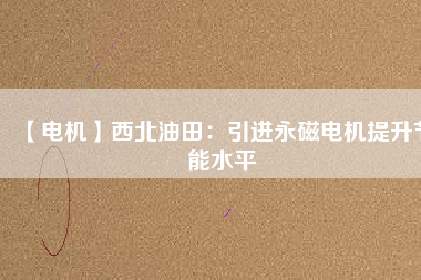 【電機】西北油田：引進永磁電機提升節能水平 - TECO東元電機 | 變頻器·伺服電機·減速機·電機解決方案