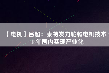 【電機】呂超:泰特發力輪轂電機技術 2018年國內實現產業化 - TECO東元電機 | 變頻器·伺服電機·減速機·電機解決方案