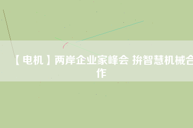 【電機】兩岸企業(yè)家峰會 拚智慧機械合作 - TECO東元電機 | 變頻器·伺服電機·減速機·電機解決方案