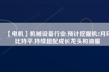 【電機】機械設備行業:預計挖掘機2月環比持平,持續超配成長龍頭和油服 - TECO東元電機 | 變頻器·伺服電機·減速機·電機解決方案