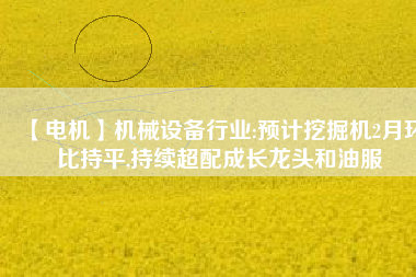 【電機】機械設備行業:預計挖掘機2月環比持平,持續超配成長龍頭和油服 - TECO東元電機 | 變頻器·伺服電機·減速機·電機解決方案