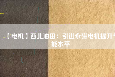 【電機】西北油田：引進永磁電機提升節能水平 - TECO東元電機 | 變頻器·伺服電機·減速機·電機解決方案