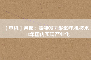 【電機】呂超:泰特發力輪轂電機技術 2018年國內實現產業化 - TECO東元電機 | 變頻器·伺服電機·減速機·電機解決方案