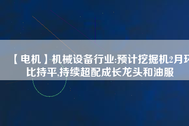 【電機】機械設備行業:預計挖掘機2月環比持平,持續超配成長龍頭和油服 - TECO東元電機 | 變頻器·伺服電機·減速機·電機解決方案