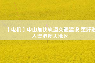 【電機(jī)】中山加快軌道交通建設(shè) 更好融入粵港澳大灣區(qū) - TECO東元電機(jī) | 變頻器·伺服電機(jī)·減速機(jī)·電機(jī)解決方案