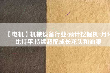【電機】機械設備行業:預計挖掘機2月環比持平,持續超配成長龍頭和油服 - TECO東元電機 | 變頻器·伺服電機·減速機·電機解決方案