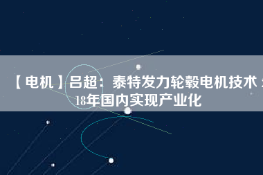 【電機】呂超:泰特發力輪轂電機技術 2018年國內實現產業化 - TECO東元電機 | 變頻器·伺服電機·減速機·電機解決方案