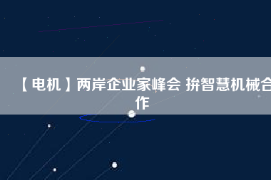 【電機】兩岸企業(yè)家峰會 拚智慧機械合作 - TECO東元電機 | 變頻器·伺服電機·減速機·電機解決方案