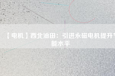 【電機】西北油田：引進永磁電機提升節能水平 - TECO東元電機 | 變頻器·伺服電機·減速機·電機解決方案