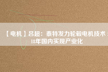【電機】呂超:泰特發力輪轂電機技術 2018年國內實現產業化 - TECO東元電機 | 變頻器·伺服電機·減速機·電機解決方案