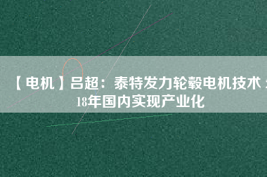 【電機】呂超:泰特發力輪轂電機技術 2018年國內實現產業化 - TECO東元電機 | 變頻器·伺服電機·減速機·電機解決方案