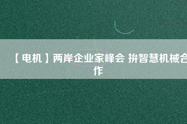 【電機】兩岸企業(yè)家峰會 拚智慧機械合作 - TECO東元電機 | 變頻器·伺服電機·減速機·電機解決方案