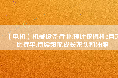 【電機】機械設備行業:預計挖掘機2月環比持平,持續超配成長龍頭和油服 - TECO東元電機 | 變頻器·伺服電機·減速機·電機解決方案