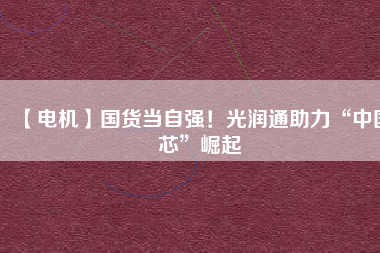 【電機】國貨當(dāng)自強！光潤通助力“中國芯”崛起 - TECO東元電機 | 變頻器·伺服電機·減速機·電機解決方案