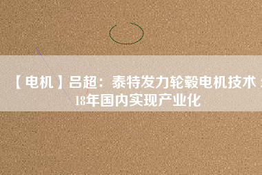 【電機】呂超:泰特發力輪轂電機技術 2018年國內實現產業化 - TECO東元電機 | 變頻器·伺服電機·減速機·電機解決方案