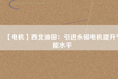 【電機】西北油田：引進永磁電機提升節能水平 - TECO東元電機 | 變頻器·伺服電機·減速機·電機解決方案
