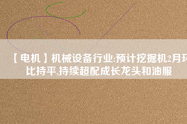 【電機】機械設備行業:預計挖掘機2月環比持平,持續超配成長龍頭和油服 - TECO東元電機 | 變頻器·伺服電機·減速機·電機解決方案