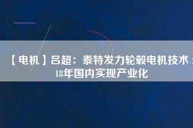【電機】呂超:泰特發力輪轂電機技術 2018年國內實現產業化 - TECO東元電機 | 變頻器·伺服電機·減速機·電機解決方案