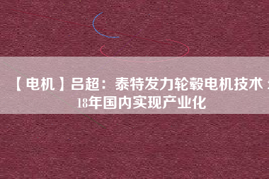 【電機】呂超:泰特發力輪轂電機技術 2018年國內實現產業化 - TECO東元電機 | 變頻器·伺服電機·減速機·電機解決方案