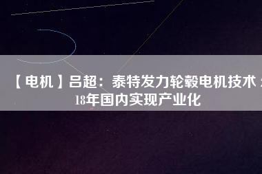【電機】呂超:泰特發力輪轂電機技術 2018年國內實現產業化 - TECO東元電機 | 變頻器·伺服電機·減速機·電機解決方案