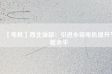 【電機】西北油田：引進永磁電機提升節能水平 - TECO東元電機 | 變頻器·伺服電機·減速機·電機解決方案