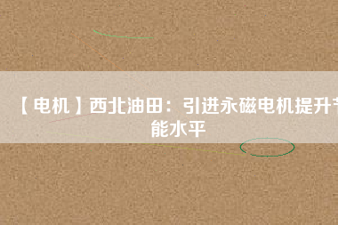 【電機】西北油田：引進永磁電機提升節能水平 - TECO東元電機 | 變頻器·伺服電機·減速機·電機解決方案