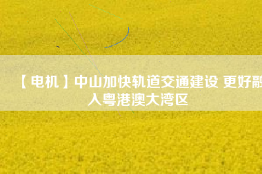 【電機(jī)】中山加快軌道交通建設(shè) 更好融入粵港澳大灣區(qū) - TECO東元電機(jī) | 變頻器·伺服電機(jī)·減速機(jī)·電機(jī)解決方案