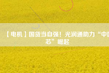 【電機】國貨當(dāng)自強！光潤通助力“中國芯”崛起 - TECO東元電機 | 變頻器·伺服電機·減速機·電機解決方案