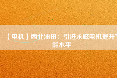【電機】西北油田：引進永磁電機提升節能水平 - TECO東元電機 | 變頻器·伺服電機·減速機·電機解決方案
