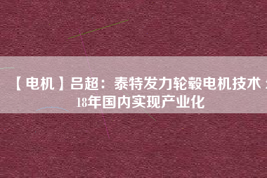 【電機】呂超:泰特發力輪轂電機技術 2018年國內實現產業化 - TECO東元電機 | 變頻器·伺服電機·減速機·電機解決方案