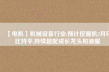【電機】機械設備行業:預計挖掘機2月環比持平,持續超配成長龍頭和油服 - TECO東元電機 | 變頻器·伺服電機·減速機·電機解決方案