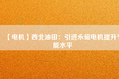 【電機】西北油田：引進永磁電機提升節能水平 - TECO東元電機 | 變頻器·伺服電機·減速機·電機解決方案