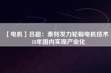 【電機】呂超:泰特發力輪轂電機技術 2018年國內實現產業化 - TECO東元電機 | 變頻器·伺服電機·減速機·電機解決方案
