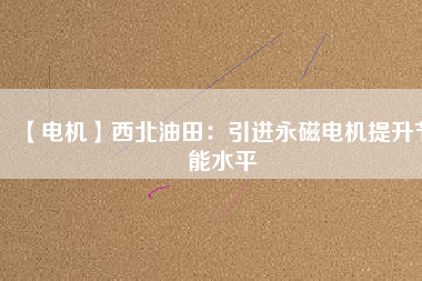 【電機】西北油田：引進永磁電機提升節能水平 - TECO東元電機 | 變頻器·伺服電機·減速機·電機解決方案