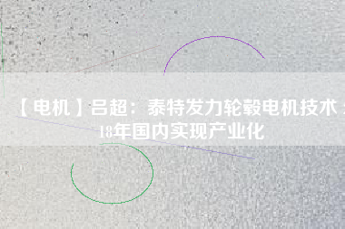 【電機】呂超:泰特發力輪轂電機技術 2018年國內實現產業化 - TECO東元電機 | 變頻器·伺服電機·減速機·電機解決方案