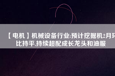 【電機】機械設備行業:預計挖掘機2月環比持平,持續超配成長龍頭和油服 - TECO東元電機 | 變頻器·伺服電機·減速機·電機解決方案