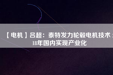 【電機】呂超:泰特發力輪轂電機技術 2018年國內實現產業化 - TECO東元電機 | 變頻器·伺服電機·減速機·電機解決方案