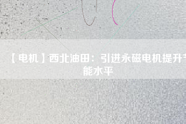 【電機】西北油田：引進永磁電機提升節能水平 - TECO東元電機 | 變頻器·伺服電機·減速機·電機解決方案