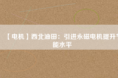 【電機】西北油田：引進永磁電機提升節能水平 - TECO東元電機 | 變頻器·伺服電機·減速機·電機解決方案