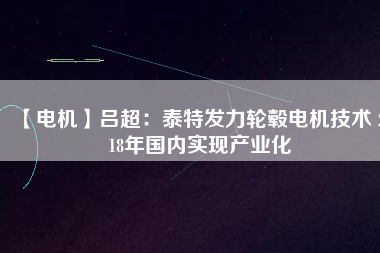 【電機】呂超:泰特發力輪轂電機技術 2018年國內實現產業化 - TECO東元電機 | 變頻器·伺服電機·減速機·電機解決方案