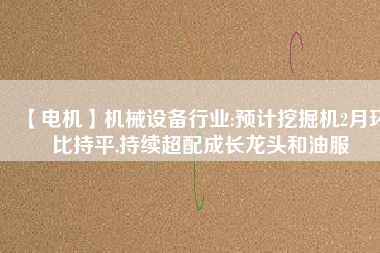 【電機】機械設備行業:預計挖掘機2月環比持平,持續超配成長龍頭和油服 - TECO東元電機 | 變頻器·伺服電機·減速機·電機解決方案