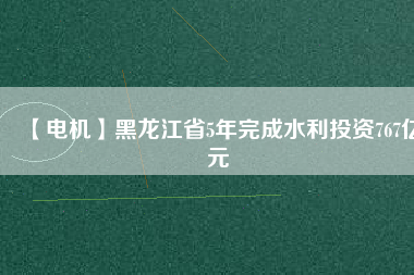 【電機】黑龍江省5年完成水利投資767億元 - TECO東元電機 | 變頻器·伺服電機·減速機·電機解決方案