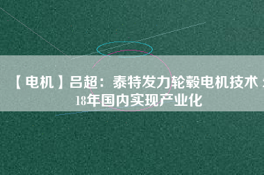 【電機】呂超:泰特發力輪轂電機技術 2018年國內實現產業化 - TECO東元電機 | 變頻器·伺服電機·減速機·電機解決方案