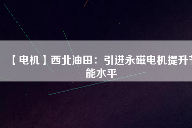 【電機】西北油田：引進永磁電機提升節能水平 - TECO東元電機 | 變頻器·伺服電機·減速機·電機解決方案