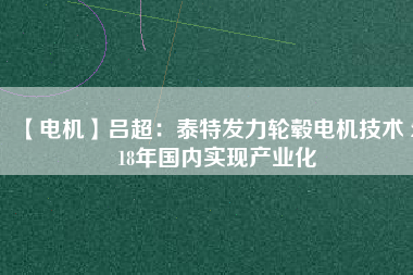 【電機】呂超:泰特發力輪轂電機技術 2018年國內實現產業化 - TECO東元電機 | 變頻器·伺服電機·減速機·電機解決方案
