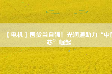 【電機】國貨當(dāng)自強！光潤通助力“中國芯”崛起 - TECO東元電機 | 變頻器·伺服電機·減速機·電機解決方案
